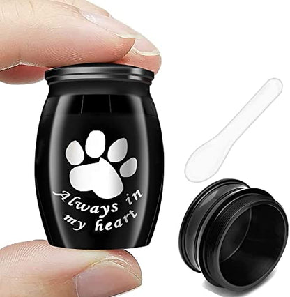 Small Keepsake Urns for Pet Ashes, 1.58 Inch Mini Cremation Urns for Ash with Paw Pattern,Stainless Steel Decorative Memorial Mini Funeral Urn for Ashes (Paw-1 Pack)
