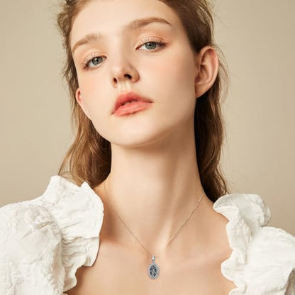 Birth Flower Photo Locket Necklace 925 Sterling Silver 12 Month Locket Necklace with Picture Birth Flower Photo Jewelry Gifts for Women Mother Mom Daughter - color: 04-April-daisy, style: 1.no custom