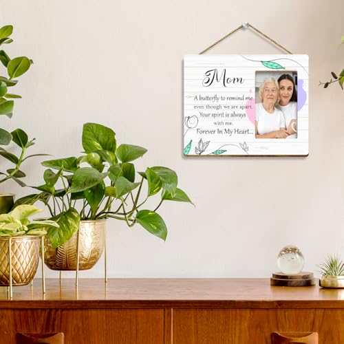 JANLAN Memorial Gifts for Loss of Mom,Mother Memorial Picture Frame,Bereavement Gift Sympathy Gifts for Loss of Mother,Mom Your Spirit Is Always with Me Forever in My Heart Photo Frame - style: Loss of Mom-1