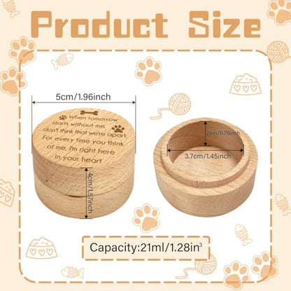 CREATCABIN Pet Hair Keepsake Box Wooden Pet Mini Fur Memorial Box Dog Hair Ashes Container Custom Pets Small Memorial Urn Loss Sympathy Gift for Storing Dogs Cat Hair Teeth Nails Ashes Paw 2 x 1.6in - style: Dog bone