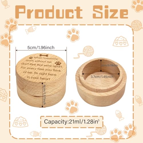 CREATCABIN Pet Hair Keepsake Box Wooden Pet Mini Fur Memorial Box Dog Hair Ashes Container Custom Pets Small Memorial Urn Loss Sympathy Gift for Storing Dogs Cat Hair Teeth Nails Ashes Paw 2 x 1.6in - style: Dog bone