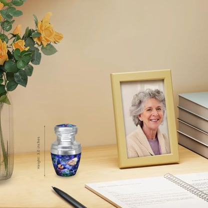 M MEILINXU Blue Butterfly Small Urns, Mini Urns for Human Ashes, Keepsake - color: Blue, size: Small / Keepsake