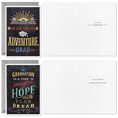 Hallmark Graduation Cards Assortment, Inspirational Quotes (16 Cards with Envelopes) - color: Black