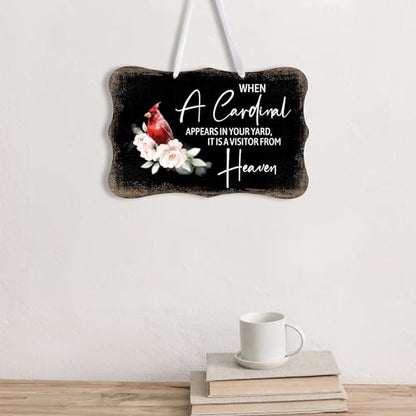 LifeSong Milestones Memorial Wall Hanging Signs Bereavement Keepsake Condolence Funeral Gift For Loss of Loved One 8x12 (When A Cardinal Appears (Black)) - color: When A Cardinal Appears (Black)