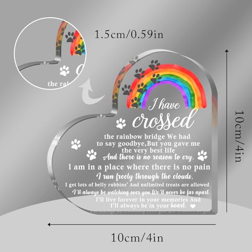 Pet Memorial Gifts, Sympathy Gifts for Loss of Dog Cat, Pet Sympathy Gifts, Pet Memorial Acrylic Rainbow Bridge Decorations, Bereavement Gifts for Loss Pet, Condolences Gifts for Pet Loss Remembrance - style: 002