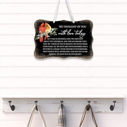 LifeSong Milestones Memorial Wall Hanging Signs Bereavement Keepsake Condolence Funeral Gift For Loss of Loved One 8x12 (We Thought Of You With (Black)) - color: We Thought Of You With (Black)