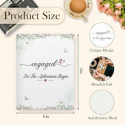 Engagement Photo Album 4x6, Engagement Gifts for Couples Women, Let the Adventure Begin Engaged 18 Pockets Small Picture Memory Photo Album for Family Wedding Anniversary Travel - color: Best Engaged