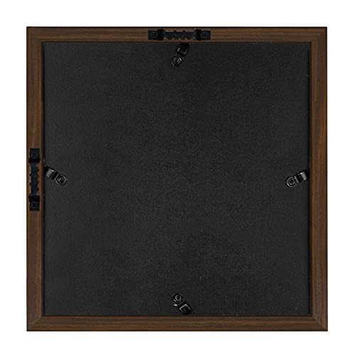 Americanflat 11x11 Shadow Box Frame with Shatter-Resistant Glass - Silhouette Collection - Large Shadow Box Display Case for Tabletop and Wall Display - Walnut with Soft Felt Back | Shatter-resistant glass, 1.5 inch interior depth, displays keepsakes, med