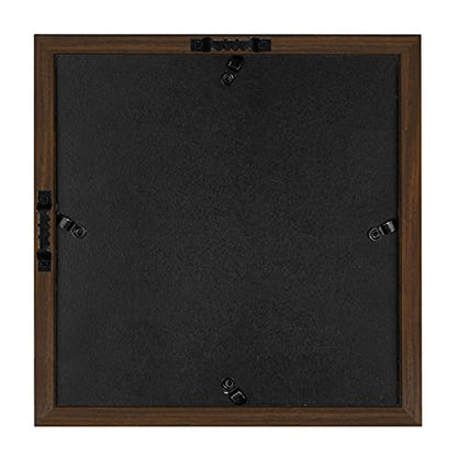 Americanflat 11x11 Shadow Box Frame with Shatter-Resistant Glass - Silhouette Collection - Large Shadow Box Display Case for Tabletop and Wall Display - Walnut with Soft Felt Back | Shatter-resistant glass, 1.5 inch interior depth, displays keepsakes, med