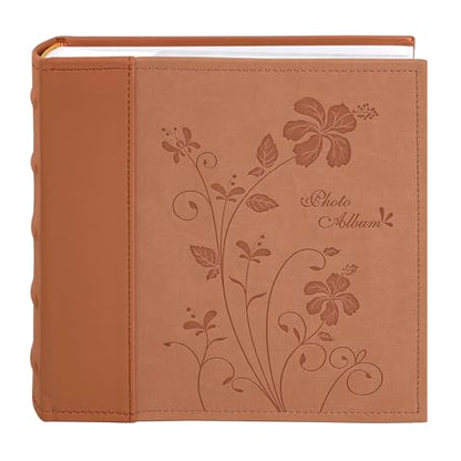 Photo Album holds 4x6 200 Horizontal Pictures with Memo Space (Brown) - color: Brown