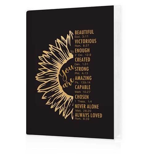 Sunflower Christian Photo Album 4x6, You Are Inspirational Bible Verse 18 Pockets Small Picture Memory Photo Album for Family Wedding Anniversary Travel Vacation - color: Bible Black You