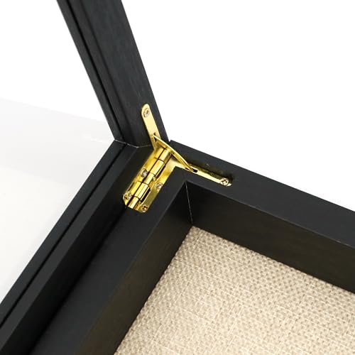 Large Graduation Shadow Box Frame for Cap Gown, Black 18x24 Display Case - color: Rustic Black, size: 18"x24" (45.7x61.0 cm)