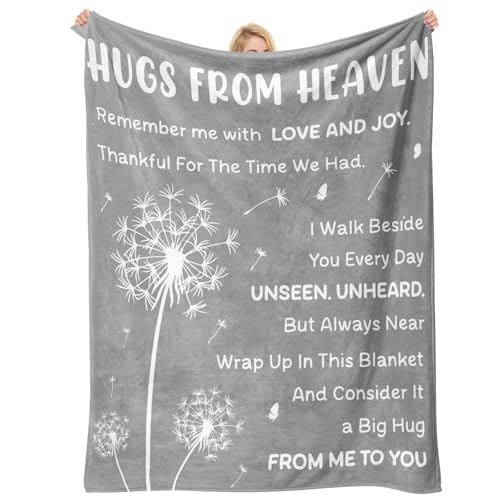 Sympathy Gifts for Loss of Loved One,Hug Blanket from Heaven,Condolences Gift for Loss,Sympathy Blanket for Grieving,in Memory of Mom Dad Grandma Husband - Grey 60'' x 50'' - color: Grey, size: Loved One