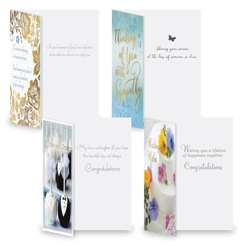 Current Greeting Cards with Matching Envelope Seals | Deluxe Foil, 20 Count, 5 x 7 Folded, All Occassion Card Value Pack, With Envelopes - color: Deluxe