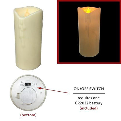 Stemless Wine Glass Candleholder - Cardinal Design with Lighted Candle, 4.75" Tall - Set of 2