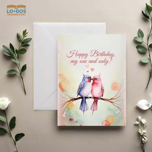 Logos Trading Post Christian Happy Birthday Card - To the love of my life, may your birthday be as bright as your smile - Gift Cards for Women with Love Quote