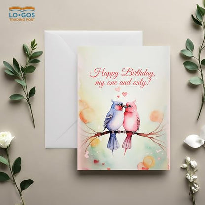 Logos Trading Post Christian Happy Birthday Card - To the love of my life, may your birthday be as bright as your smile - Gift Cards for Women with Love Quote