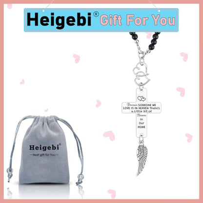 Memorial Car Charm Cross Rear View Mirror Hanging Accessories Sympathy Gift for Loss of Sister Brother Dad Mom Daughter Son Grief Bereavement Remembrance Keepsake Car Interior Decor