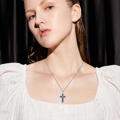 925 Sterling Silver Celtic Cross Urn Necklace for Ashes | Memorial Keepsake Cremation Catholic Jewelry for Men Women - color: Silver-H