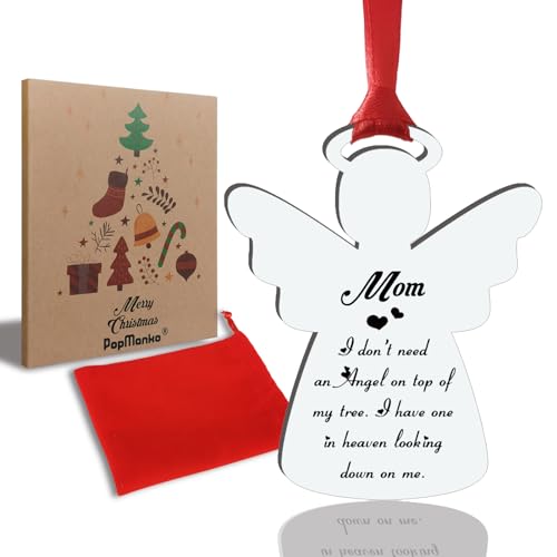 Christmas Memorial Angel Ornament, I Have an Angel in Heaven, Mom Memorial Ornament, Xmas Christmas Tree Remembrance Hanging Bereavement Ornaments Gift for Loss of Loved One (Silver -Mom) - color: Silver - Mom