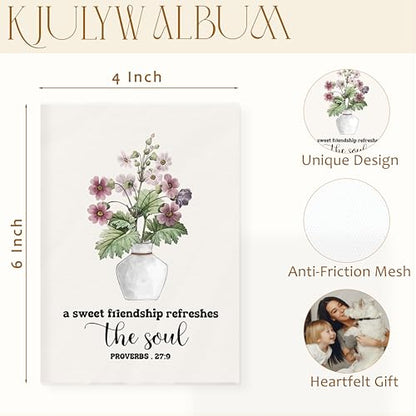 Best Friend Christian Photo Album 4x6, Christian Friendship Gifts for Women, a Sweet Friendship Refreshes the Soul Religious Small Memory Photo Album Book for 18 Pockets Hold 36 Pictures - color: Soul Friendship