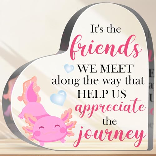 Axolotl Lover Gifts for Women Girls Friendship Keepsake Acrylic Gifts Inspirational Axolotl Decorative Acrylic Sign for Friend Coworker Office School Desk Shelf - style: Axolotl 01
