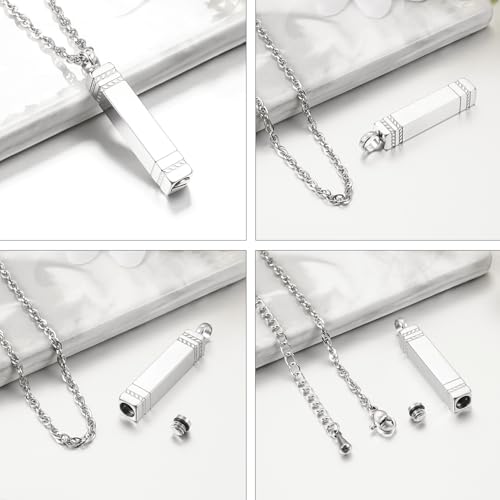 Abooxiu Screw with Screwdrivers for Urn Necklace Cremation Jewelry Ashes Keepsake Stainless Steel Replacement Silver