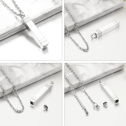 Abooxiu Screw with Screwdrivers for Urn Necklace Cremation Jewelry Ashes Keepsake Stainless Steel Replacement Silver