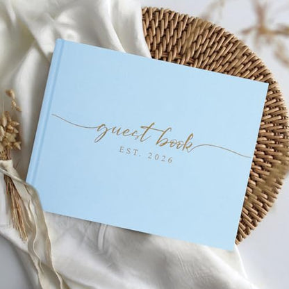 1DOT2 Wedding Guest Book, Personalized 2026 Year, Baby Blue - color: Baby Blue, size: With Year/2026