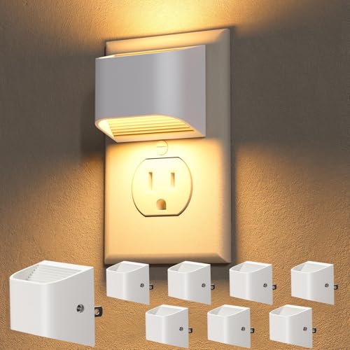 NIORSUN Night Lights Plug Into Wall, 8 Pack, 3000K, Auto On/Off, White - color: White, size: 8 Pack