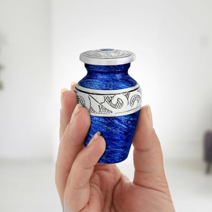 Only Keepsake Urn - Parent (Blue & Gold, Keepsakes Set of 4) - color: Blue & Gold, size: Keepsakes Set of 4