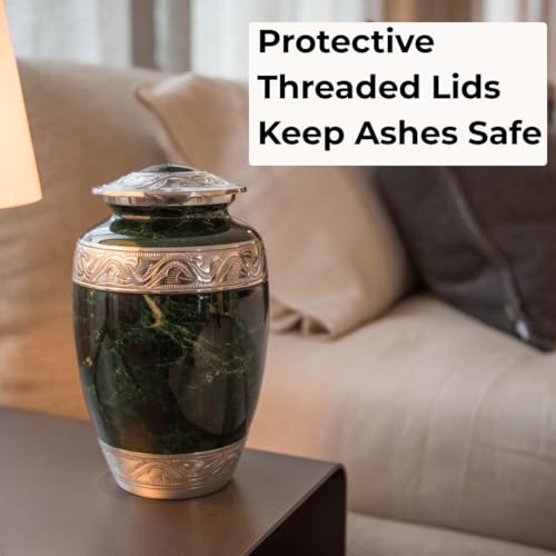GR8 Keepsakes Classic Green Marble-Finish Cremation Urn Set - color: Green