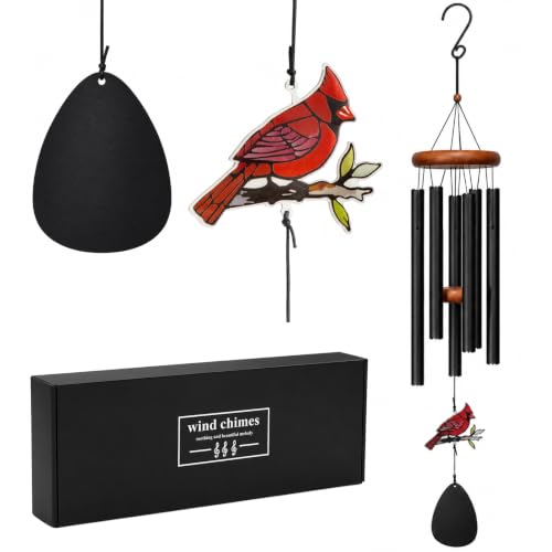 Memorial Wind Chimes for Loss of Loved One - 36 in Cardinal Wind Chimes, Sympathy Gifts for Bereavement, Deep Tone Home Garden Decor for Bereavement, Condolence, Funeral