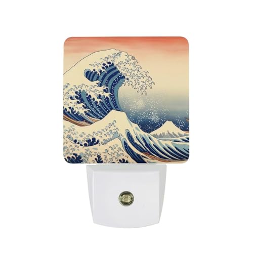 Ocean Waves Night Light, Plug into Wall Decor Nightlights for Bedroom, Bathroom, Hallway, Kitchen, with Dusk to Dawn Light Auto Sensors LED Night Lights for Boys Girls Women Men Room Gifts - color: Ocean Waves