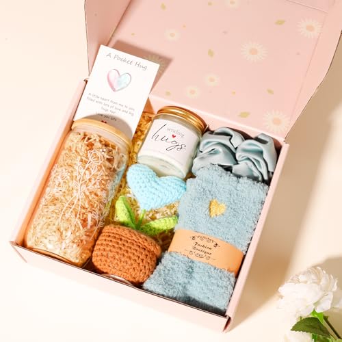 Get Well Soon Gift Baskets for Women After Surgery, Care Package, Sympathy Gift Baskets, thinking of you gifts, Encouragement, Surgery Recovery gifts For Mom Her Friend Sister Wife - color: Blue