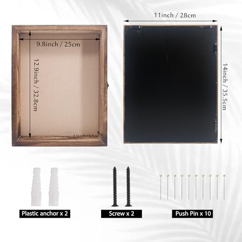 Shadow Box Frame 11x14, Wood Display Boxes with Linen Back - color: Wood, size: 11*14