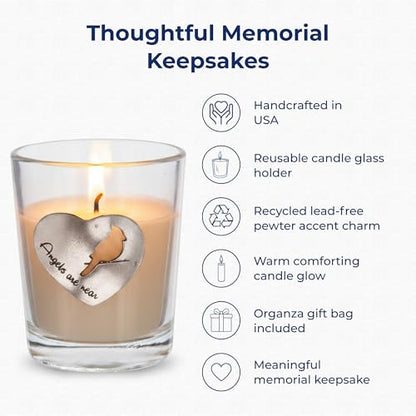 Whitney Howard Designs Angels are Near Memorial Candle - Sympathy Remembrance Gift for Loss of Loved One, Mom, Husband, Grandma - Grief Bereavement Funeral Gift - color: Angels Are Near
