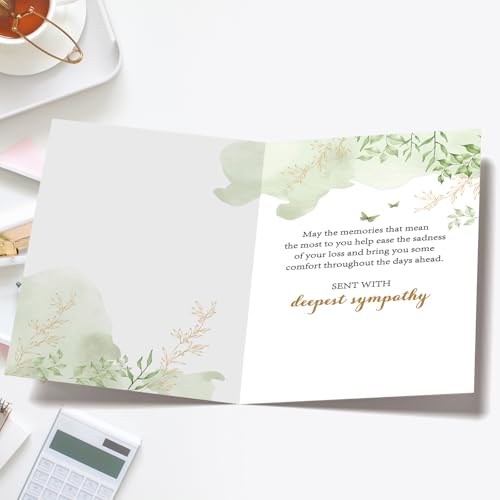 YiKaLus Sympathy Card for the Sad Loss of Husband,Condolence Card | Bereavement Condolence Cards for Women,Thinking of You,Memorial Gift with Deepest Sympathy,Matching Red Envelope 8x5.3 Inch - style: card 471