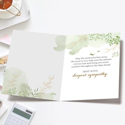 YiKaLus Sympathy Card for the Sad Loss of Husband,Condolence Card | Bereavement Condolence Cards for Women,Thinking of You,Memorial Gift with Deepest Sympathy,Matching Red Envelope 8x5.3 Inch - style: card 471