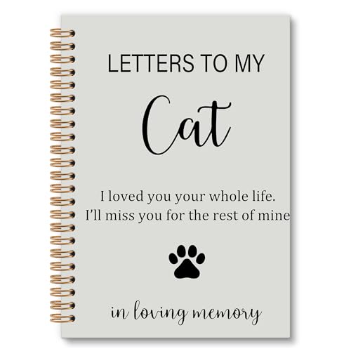 Pet Memorial Gifts for Cats Grief Notebook Journal, Memorial Gift for Loss of Cat Journal, Sympathy Bereavement Notebooks Gifts for Loss of Cat, In Loving Memory Sympathy Gift, 6x8.2In - color: cat