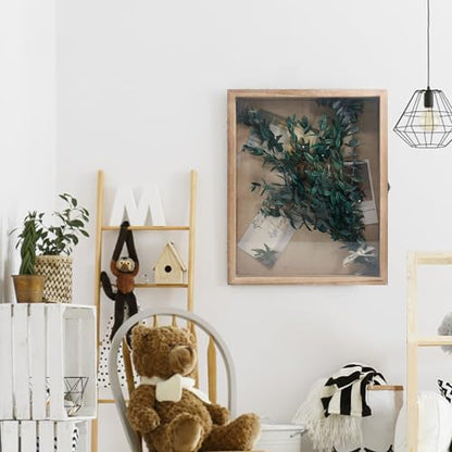 Shadow Box Frame 13x16, Wood Display Boxes with Linen Back - color: Wood, size: 13*16