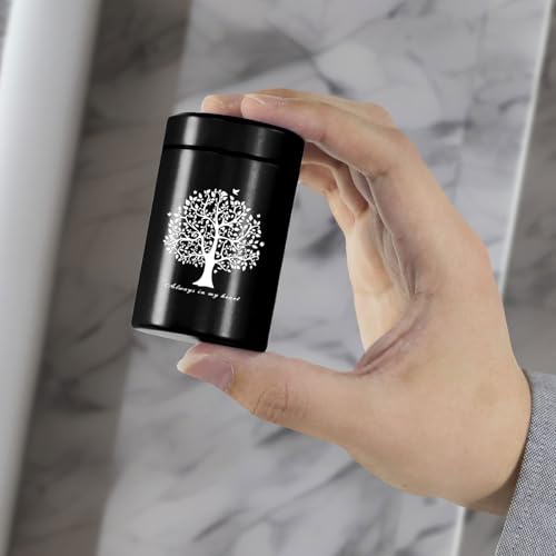Always in My Heart - Small Aluminum Tree of Life Mini Urn for Ashes, Memorial Keepsake