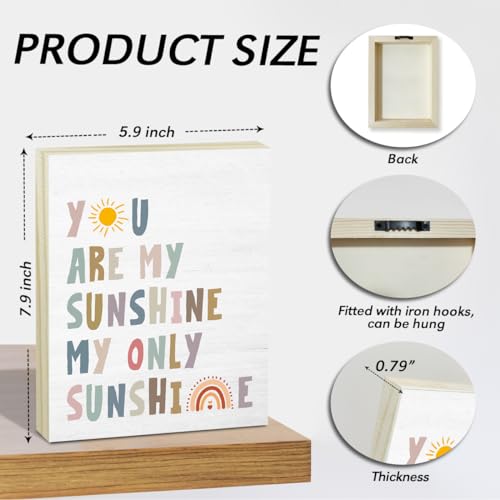You are My Sunshine Wall Art Nursery Decor, Inspirational Motivational Wall Decor Birthday Gifts for Boys Girls Daughter Son, Wood Hanging Sign for Bedroom Home Office Farmhouse Shelf Wall -32