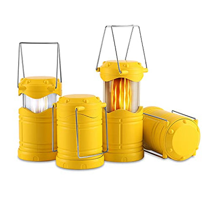 Lichamp 4 Pack LED Camping Lanterns, Yellow - color: Yellow