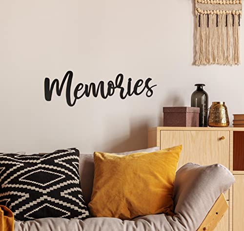 Vivegate Memories Wall Decor - 17"x5" Metal Art Piece, Family Wall Sign, Perfect For Travel & Home Decor