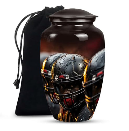 American Football Players in Rain - Cremation Urns Adults - Funeral Urns for Human Ashes Adult - Cremation Urn for Adults - Ashes Urn Adult (10inch)