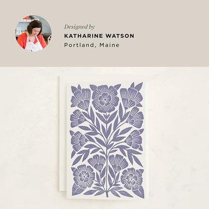 Minted | Blank Greeting Card, 5x7 w/Envelope | Block Print Floral - color: Block Print Floral