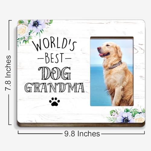 Dogs Grandma Gifts,Grandmother Birthday Gifts,Best Dog Grandma Gift,Grandmother Gift for Christmas Mother's Day,World's Best Dog Grandma Wood Picture Frame - style: world's best Dog