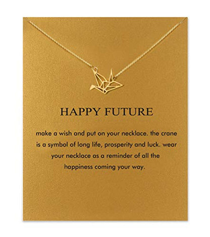 Baydurcan Friendship Anchor Butterfly Good Luck Elephant Necklace for Women - style: Papercrane