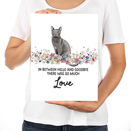 Andaz Press Jumbo Pet Sympathy Card with Envelope, Sorry For Your Loss Card, Russian Blue Cat, Pet Loss, Cat Grief Bereavement Card with Big Blank Space to Send to Friends, Family, 8.5" x 11", 1-Pack - color: Russian Blue Cat